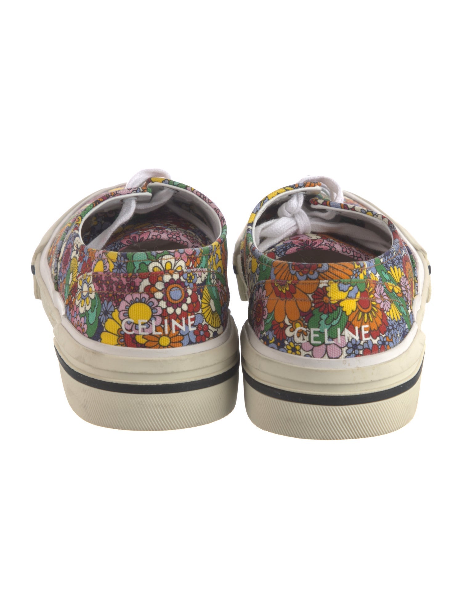 Celine Canvas Floral Print Sneakers